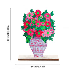 Load image into Gallery viewer, Special Shape Single-Side Desktop Diamond Art Decor (Pink Vase With Flowers)