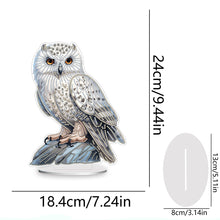 Load image into Gallery viewer, White Head Owl Special Shape Desktop Diamond Art Desktop Decor (Owl on Stone)