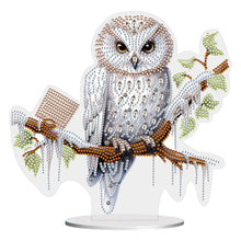 Load image into Gallery viewer, White Head Owl Special Shape Desktop Diamond Art Desktop Decor (Owl on Branches)