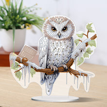 Load image into Gallery viewer, White Head Owl Special Shape Desktop Diamond Art Desktop Decor (Owl on Branches)