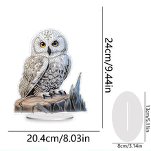 Load image into Gallery viewer, White Head Owl Special Shape Desktop Diamond Art Kit Desktop Decor (Owl on Wood)