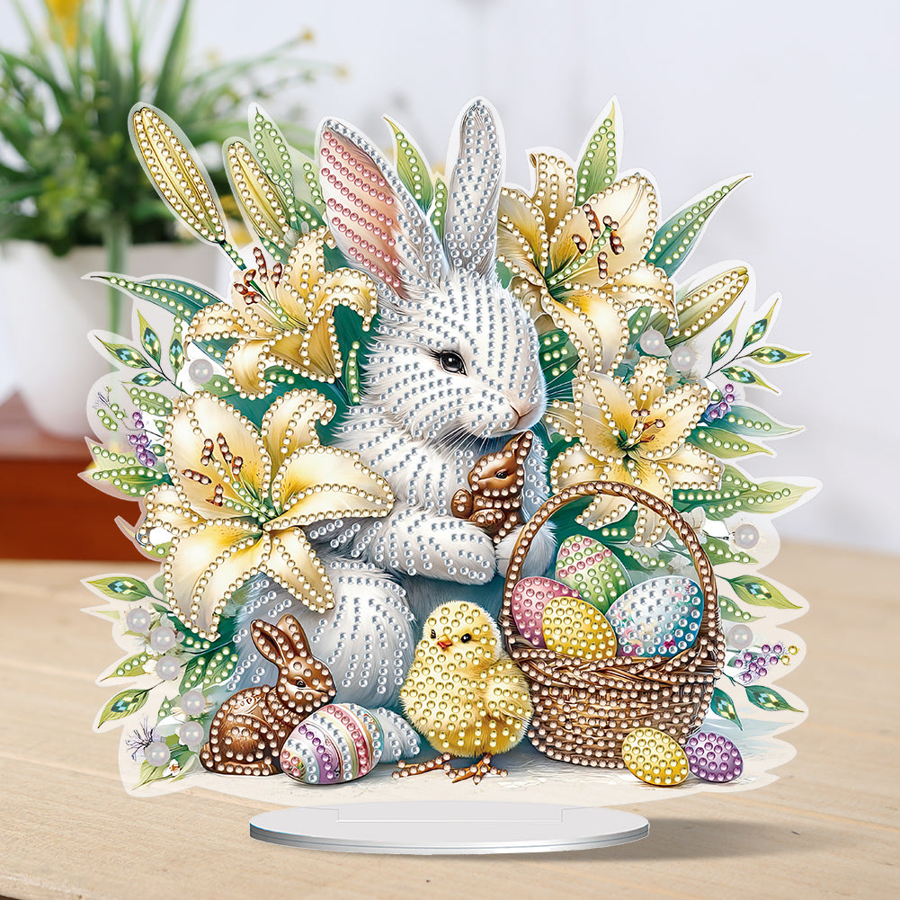 Easter Cute Rabbit Egg Special Shape 5D Diamond Painting Tabletop Kit (LL140)