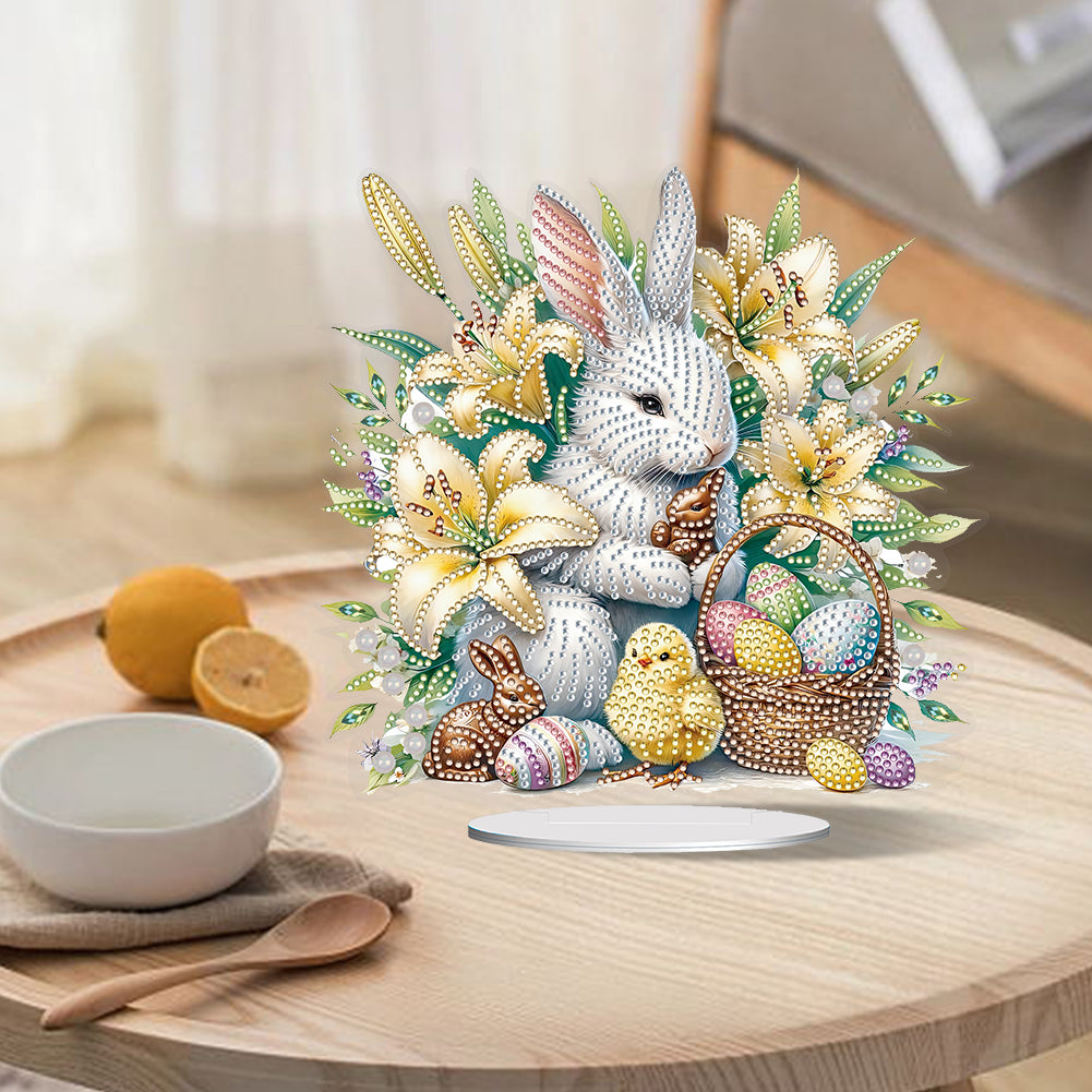 Easter Cute Rabbit Egg Special Shape 5D Diamond Painting Tabletop Kit (LL140)