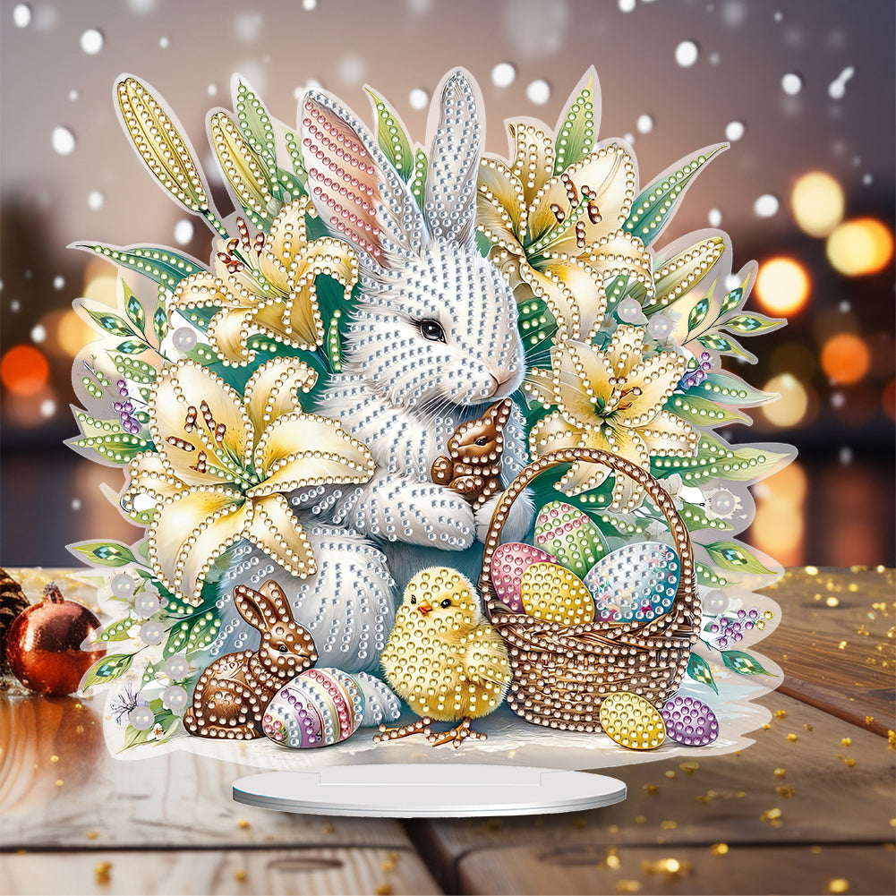 Easter Cute Rabbit Egg Special Shape 5D Diamond Painting Tabletop Kit (LL140)