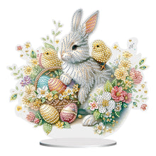 Load image into Gallery viewer, Special Shape Easter Rabbit Egg Flower Desktop Diamond Art Home Decor (LL142)