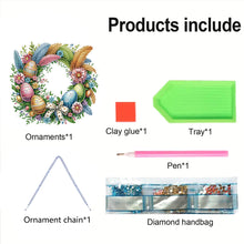 Load image into Gallery viewer, Single Sided Easter Wreath Diamond Art Hanging Pendant Wall Decor (Bowknot)