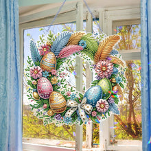 Load image into Gallery viewer, Single Sided Easter Wreath Diamond Art Hanging Pendant Wall Decor (Bowknot)