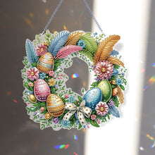Load image into Gallery viewer, Single Sided Easter Wreath Diamond Art Hanging Pendant Wall Decor (Bowknot)