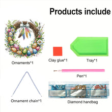 Load image into Gallery viewer, Single Sided Easter Wreath Diamond Art Hanging Pendant Wall Decor (Bowknot)