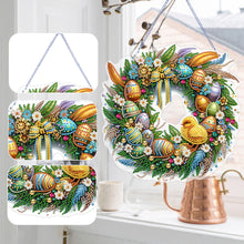 Load image into Gallery viewer, Single Sided Easter Wreath Cute Diamond Art Hanging Pendant Wall Decor (Chicken)