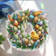 Load image into Gallery viewer, Single Sided Easter Wreath Cute Diamond Art Hanging Pendant Wall Decor (Chicken)
