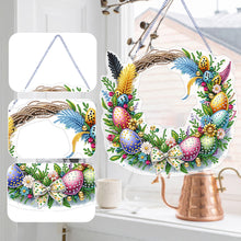 Load image into Gallery viewer, Single Sided Easter Wreath Cute Diamond Art Hanging Pendant Wall Decor (Bowknot)