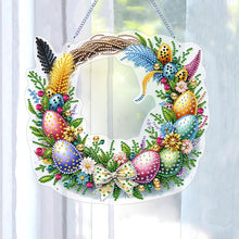 Load image into Gallery viewer, Single Sided Easter Wreath Cute Diamond Art Hanging Pendant Wall Decor (Bowknot)