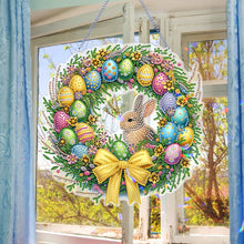 Load image into Gallery viewer, Single Sided Easter Wreath Cute Diamond Art Hanging Pendant Wall Decor (Rabbit)