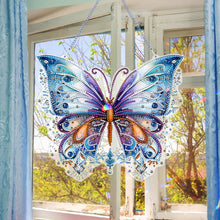 Load image into Gallery viewer, Single Sided Butterfly Diamond Art Hanging Pendant Home Decor (Purple Blue)