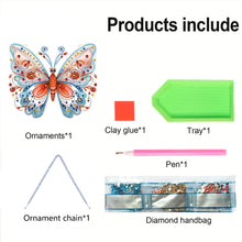 Load image into Gallery viewer, Single Sided Beauty Butterfly Diamond Art Hanging Pendant Home Decor (Red Blue)