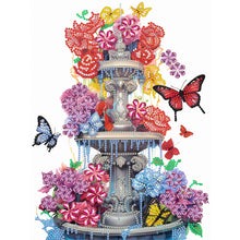 Load image into Gallery viewer, Diamond Painting - Partial Special Shaped - Butterfly fountain (30*40CM)