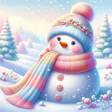 Load image into Gallery viewer, Diamond Painting - Full Round - Snowman in colorful clothes (30*30CM)