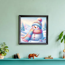 Load image into Gallery viewer, Diamond Painting - Full Round - Snowman in colorful clothes (30*30CM)