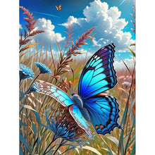 Load image into Gallery viewer, Diamond Painting - Full Round - Blue butterfly in the sun (30*40CM)