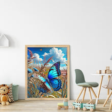 Load image into Gallery viewer, Diamond Painting - Full Round - Blue butterfly in the sun (30*40CM)