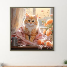 Load image into Gallery viewer, Diamond Painting - Full Round - cat by window (30*30CM)