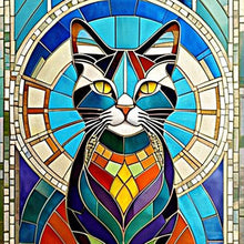 Load image into Gallery viewer, Diamond Painting - Full Round - mural style cat (30*30CM)