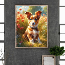Load image into Gallery viewer, Diamond Painting - Full Round - puppy in grass (30*40CM)