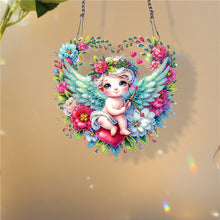 Load image into Gallery viewer, Single Sided Wreath Angel Rhinestone Diamond Art Window Pendants for Wall Decor