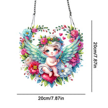 Load image into Gallery viewer, Single Sided Wreath Angel Rhinestone Diamond Art Window Pendants for Wall Decor