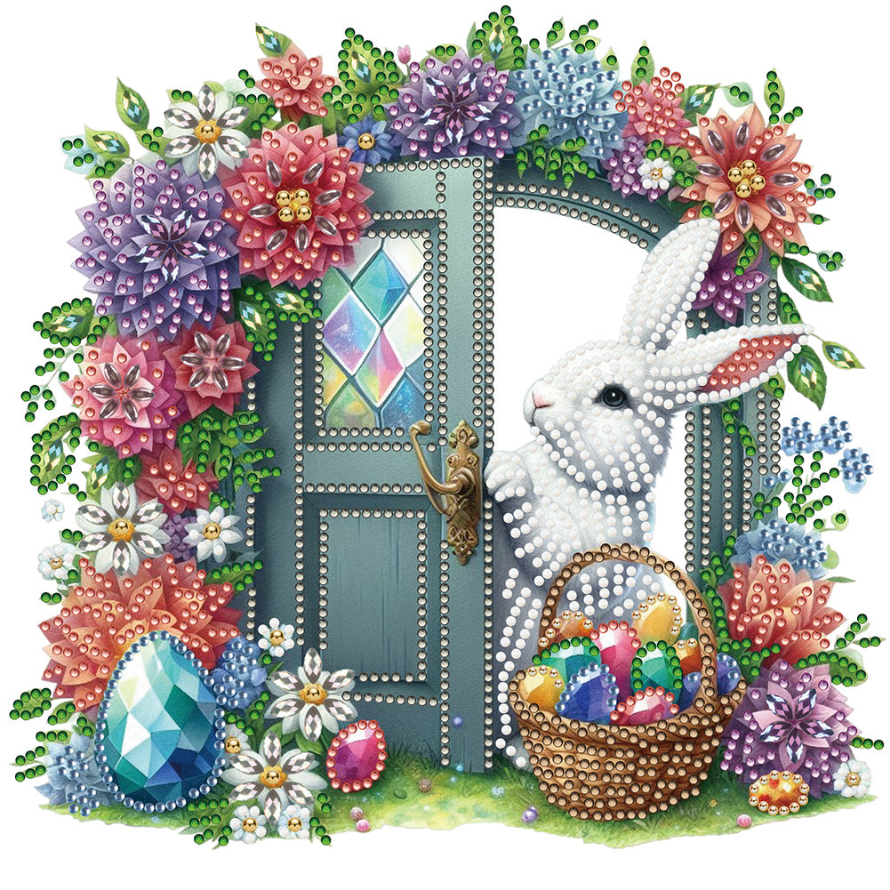 Diamond Painting - Partial Special Shaped - garden rabbit (30*30CM)