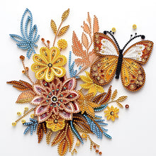 Load image into Gallery viewer, Diamond Painting - Partial Special Shaped - Flowers and butterflies paper painting (30*30CM)