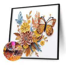 Load image into Gallery viewer, Diamond Painting - Partial Special Shaped - Flowers and butterflies paper painting (30*30CM)