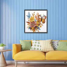 Load image into Gallery viewer, Diamond Painting - Partial Special Shaped - Flowers and butterflies paper painting (30*30CM)