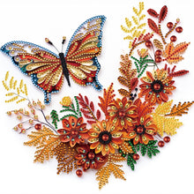 Load image into Gallery viewer, Diamond Painting - Partial Special Shaped - Flowers and butterflies paper painting (30*30CM)