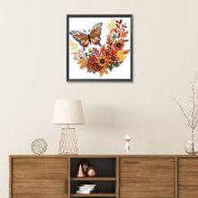 Load image into Gallery viewer, Diamond Painting - Partial Special Shaped - Flowers and butterflies paper painting (30*30CM)