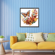 Load image into Gallery viewer, Diamond Painting - Partial Special Shaped - Flowers and butterflies paper painting (30*30CM)