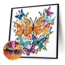 Load image into Gallery viewer, Diamond Painting - Partial Special Shaped - Flowers and butterflies paper painting (30*30CM)
