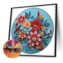 Load image into Gallery viewer, Diamond Painting - Partial Special Shaped - Blue flower quill paper painting (30*30CM)