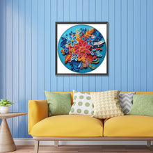 Load image into Gallery viewer, Diamond Painting - Partial Special Shaped - Blue flower quill paper painting (30*30CM)