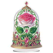 Load image into Gallery viewer, Special Shape Rose Crystal Box Desktop 5D Diamond Painting Art (Pink White)