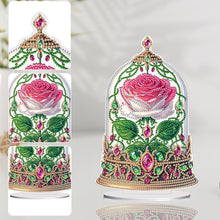 Load image into Gallery viewer, Special Shape Rose Crystal Box Desktop 5D Diamond Painting Art (Pink White)