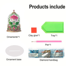 Load image into Gallery viewer, Special Shape Rose Crystal Box Desktop 5D Diamond Painting Art (Pink White)
