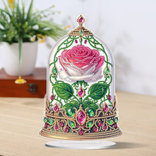 Load image into Gallery viewer, Special Shape Rose Crystal Box Desktop 5D Diamond Painting Art (Pink White)