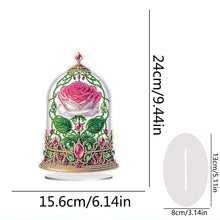 Load image into Gallery viewer, Special Shape Rose Crystal Box Desktop 5D Diamond Painting Art (Pink White)