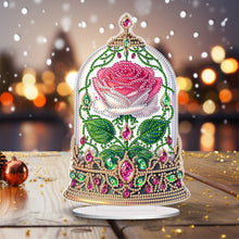 Load image into Gallery viewer, Special Shape Rose Crystal Box Desktop 5D Diamond Painting Art (Pink White)