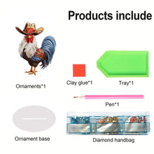 Load image into Gallery viewer, Handmade Rooster Acrylic Special Shape Desktop Diamond Painting Art Office Decor