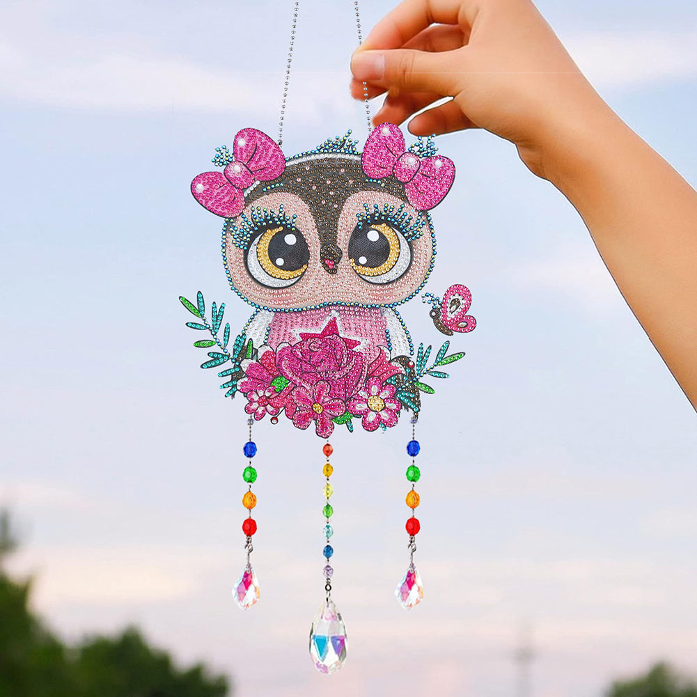Animal Wind Chimes Crystal Diamond Painting Ornaments for Home Wall Art Decor