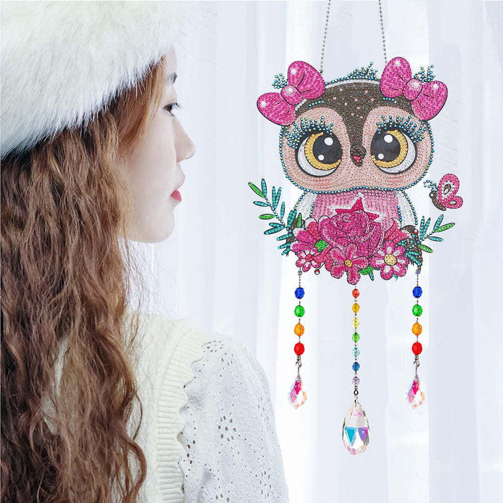 Animal Wind Chimes Crystal Diamond Painting Ornaments for Home Wall Art Decor