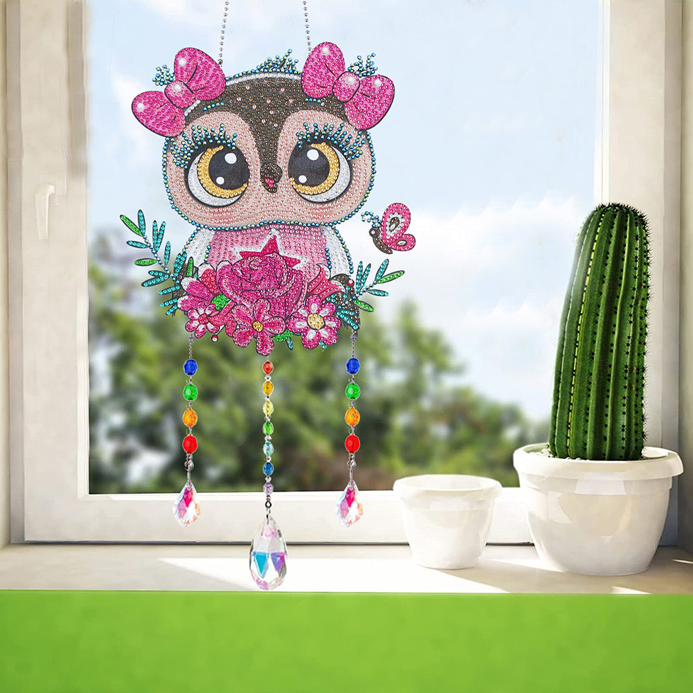 Animal Wind Chimes Crystal Diamond Painting Ornaments for Home Wall Art Decor